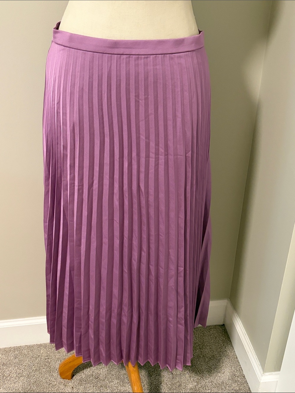 J. Crew Lavender Pleated Midi Skirt